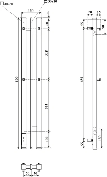 полотенцесушитель point фрея pn20718gb электрический, 10x80 см, графит блеск