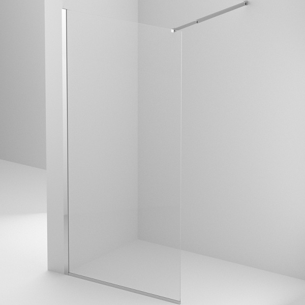 душевая перегородка belbagno kraft 90 kraft-l-1-90-c-cr профиль хром стекло прозрачное