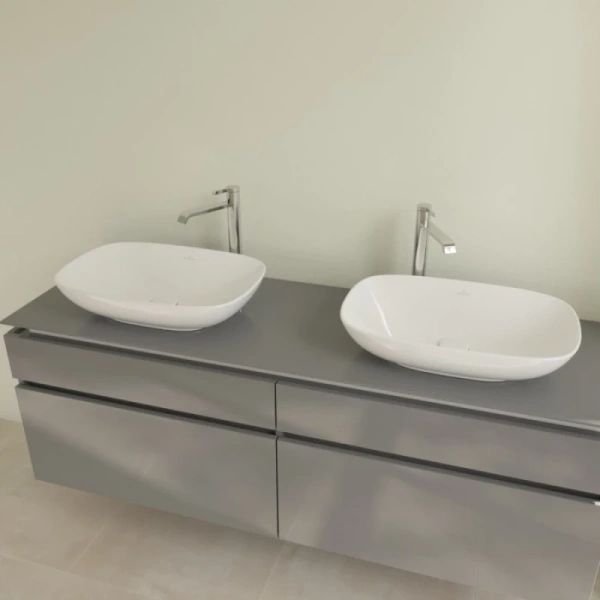 раковина villeroy & boch loop & friends 4a490001 накладная, 56x38 см, альпийский белый