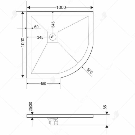 душевой поддон из искусственного камня rgw stone st/r-w 100×100 16153100-01 белый