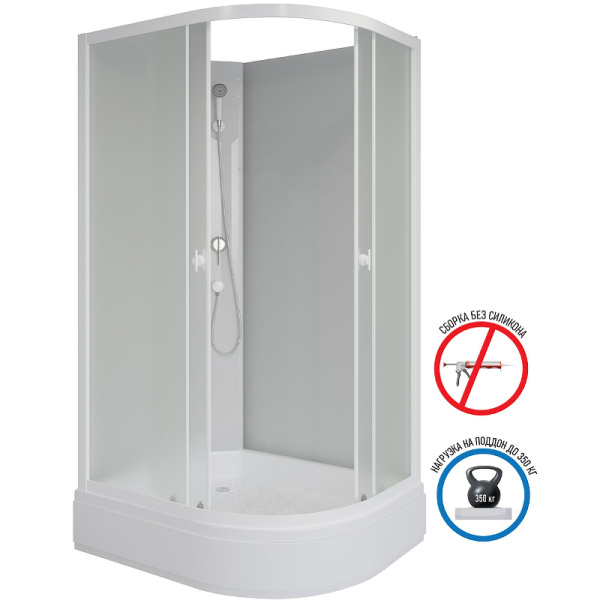 душевая кабина niagara promo 100x70 l p100/70/26l/mt/bk без гидромассажа