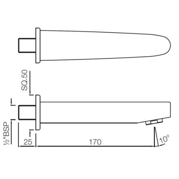 излив для ванны 170 мм jaquar vignette prime spj-chr-81429