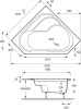 акриловая ванна jacob delafon bain douche 145x145 r e6221ru-00 без гидромассажа