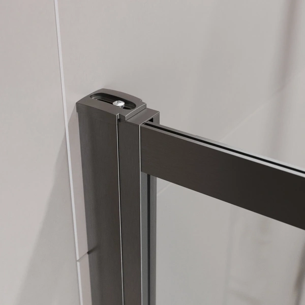 шторка на ванну cezares slider slider-fix-vf-11-90/150-c-gm 90 см, профиль оружейная сталь матовый, стекло прозрачное