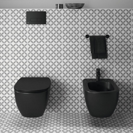 комплект унитаза с инсталляцией ideal standard tesi t3868v3 с сиденьем микролифт silk black