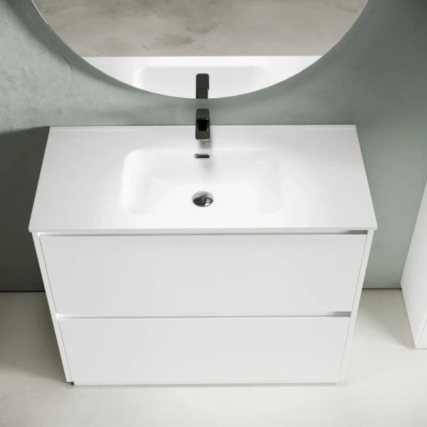тумба под раковину sancos libra floor 100 lb100fw белый глянец