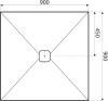 душевой поддон из искусственного камня acquabella plato base slate 90 cuad negro 90×90