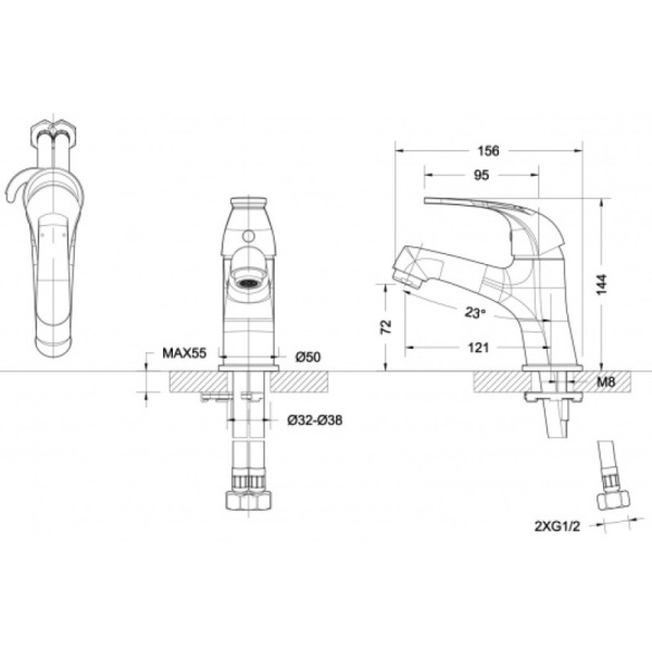 смеситель для раковины bravat fit f1135188cp-rus
