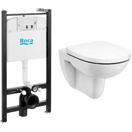 Комплект подвесной унитаз + система инсталляции Roca Debba Round 893104980