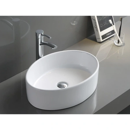 Раковина BelBagno BB1049 накладная, без перелива, 51х36.5 см, белая