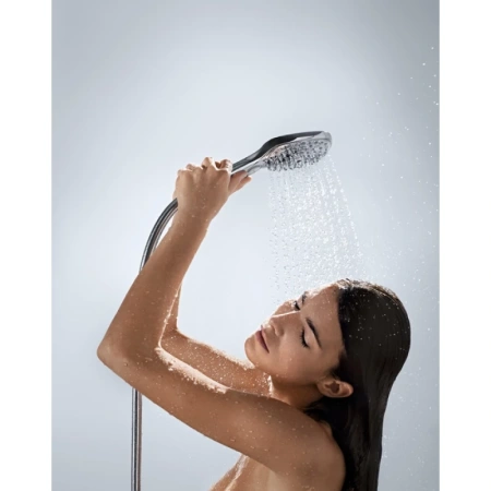 ручной душ hansgrohe raindance select 120 air 3jet ecosmart 9л/мин белый/хром 26521400