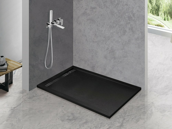 душевой поддон из искусственного камня cezares tray as 120х90 tray-as-ah-120/90-30-nero черный матовый