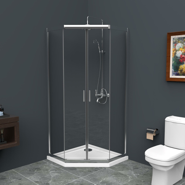душевой уголок belbagno uno 100×100 uno-195-p-2-100-c-cr профиль хром, стекло прозрачное