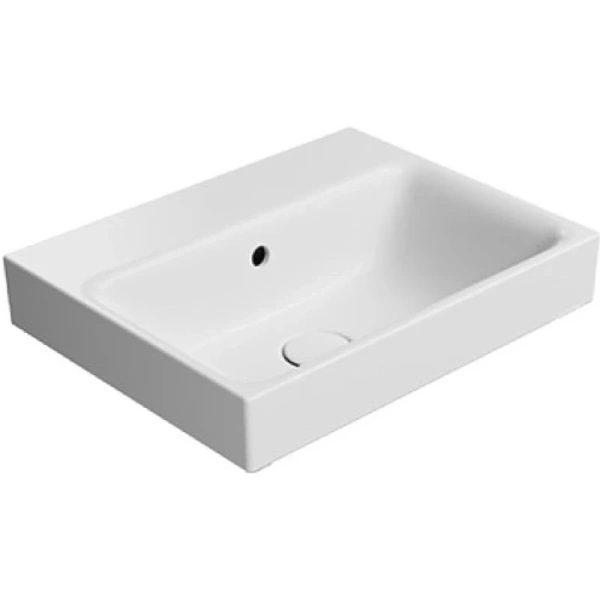 раковина gsi nubes 9682009 подвесная, 50x40 см, bianco opaco (белый матовый)