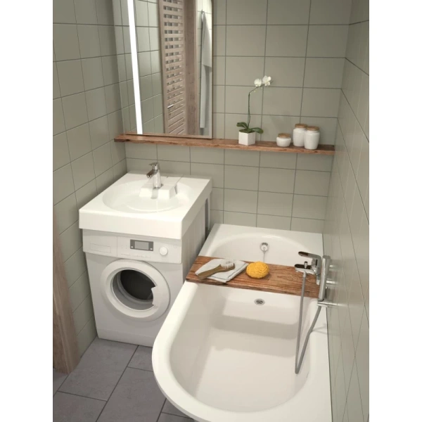 раковина над стиральной машиной paa claro grande kiclagrsif/00 60x75 см, с мыльницей, белая