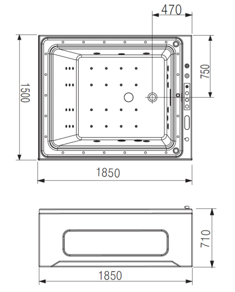акриловая ванна gemy g9268 k гидромассажная, 185х150 см, цвет белый