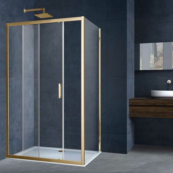 душевой уголок vincea alpha 110x90 vsr-3al9011clg профиль брашированное золото, стекло прозрачное