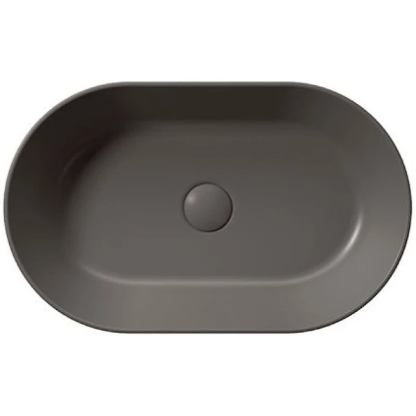 раковина gsi kube x 945816 накладная, 60x37 см, коричневый матовый