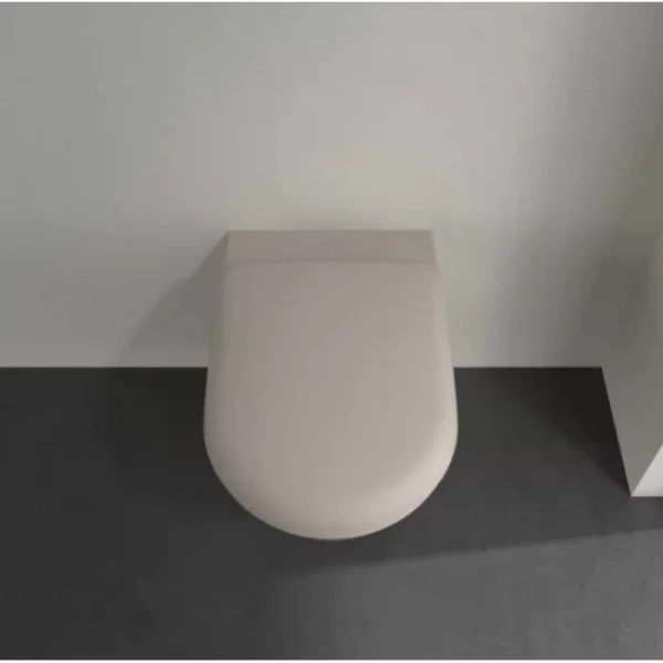 унитаз подвесной villeroy&boch antao 4674t0am без сиденья, безободковый, ceramicplus, twistflush, цвет almond ( миндаль)