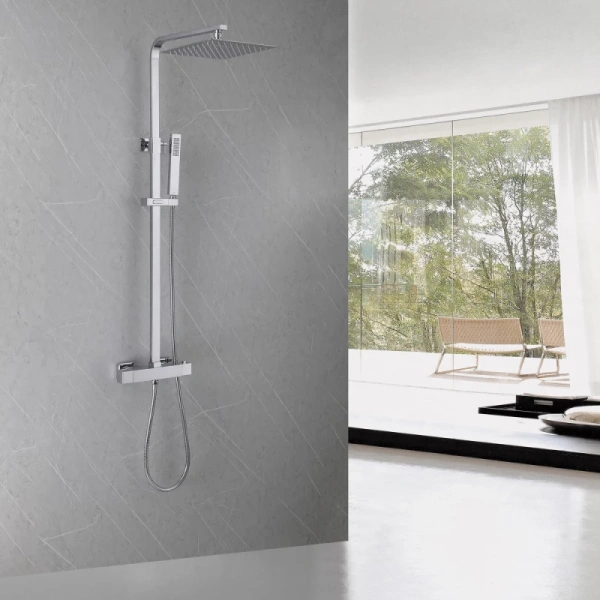 душевая система abber daheim af8260l 250 мм, с термостатом, хром