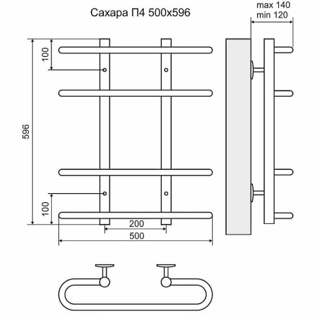 полотенцесушитель водяной terminus сахара п4 500x596 4670030723178