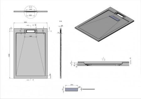 душевой поддон из искусственного камня esbano luxe esp-lx128w 120×80 esplx 128w белый матовый