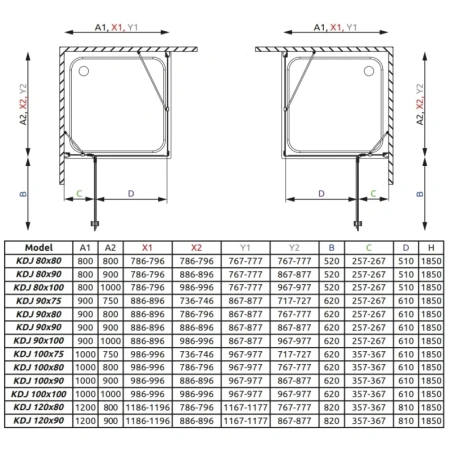 душевой уголок radaway torrenta kdj 100 l×80 каррэ
