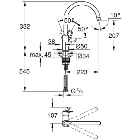 смеситель для кухни grohe bauloop 31368001