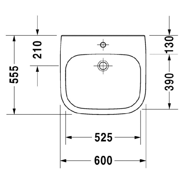раковина подвесная duravit d-code 23136000702