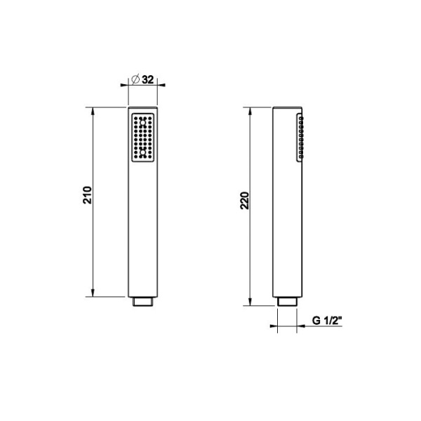 душевая лейка gessi inciso 14372#727, цвет: brushed brass pvd