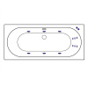 акриловая ванна excellent oceana 180x80 "line" цвет золото