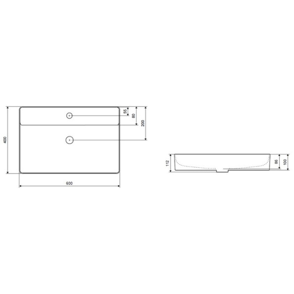раковина накладная excellent rima 2.0 60 ceex.4901.600.wh
