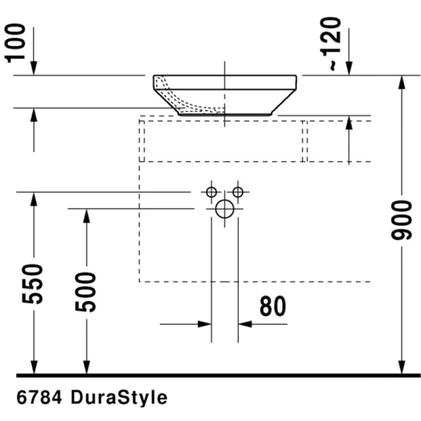 раковина полувстраиваемая duravit durastyle 0349430000