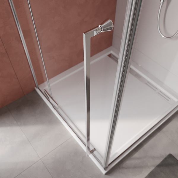 душевой уголок cezares liner 90x90 l liner-a-1-90-c-cr-l профиль хром стекло прозрачное
