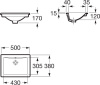 раковина встраиваемая roca diverta 50x38, 327114000