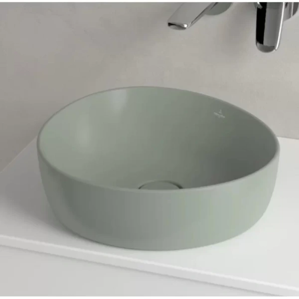 раковина villeroy & boch antao 4a7240r8 накладная, 40x39.5 см, morning green с ceramicplus