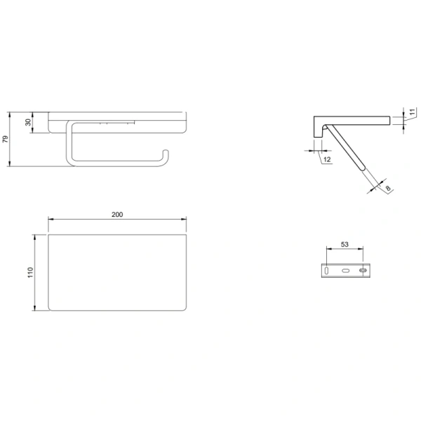 Держатель туалетной бумаги Villeroy & Boch Elements-Striking TVA15202300061