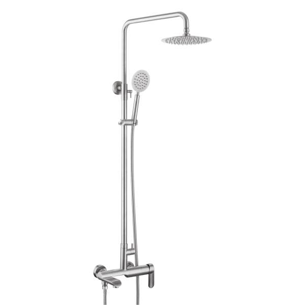 душевая система melana 610605 paola hi-tech с тропическим душем, лейкой и смесителем, цвет хром