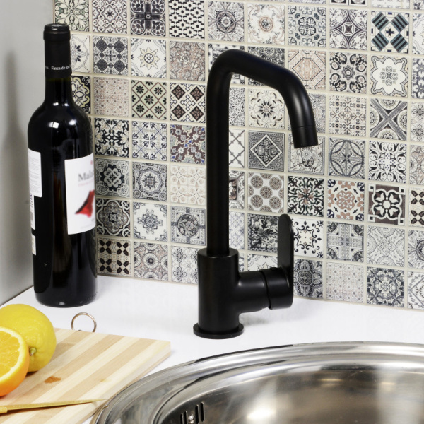 смеситель для кухни wasserkraft elbе 7407 цвет черный матовый