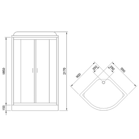 душевая кабина royal bath hk 90x90 rb90hk1-m-ch-el без гидромассажа