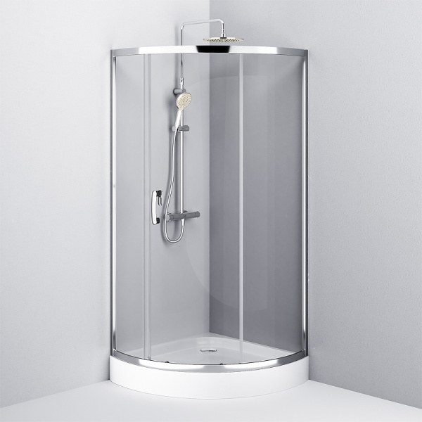 душевой уголок am.pm like solo slide 90×90 w83g-315-090ct профиль хром глянцевый, стекло прозрачное