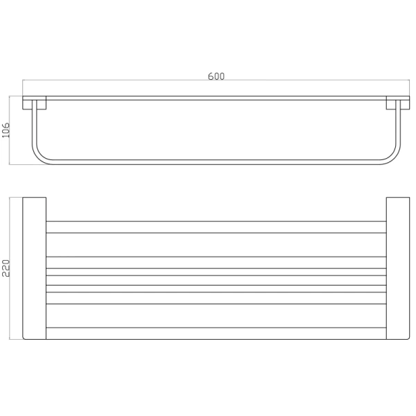 Полка для полотенец Wonzon & Woghand Eclipse WW-9181-BL 60 см, черный матовый