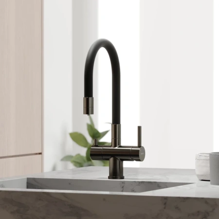 смеситель для кухни sancos lucia sc4004gg вороненая сталь черный