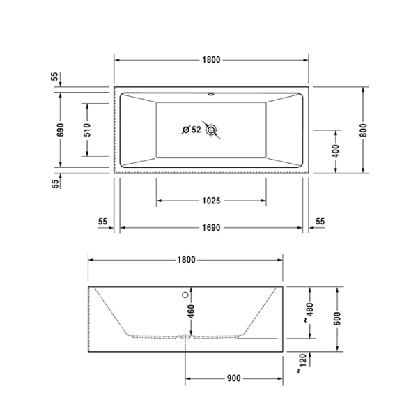 ванна duravit vero air 760416000as0000 акриловая, на каркасе, с аэромасажем ecke r, 180x80 см, белый