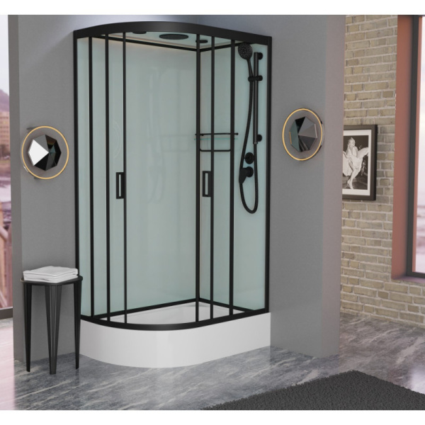 душевая кабина frank f412/1r black правая 120х80