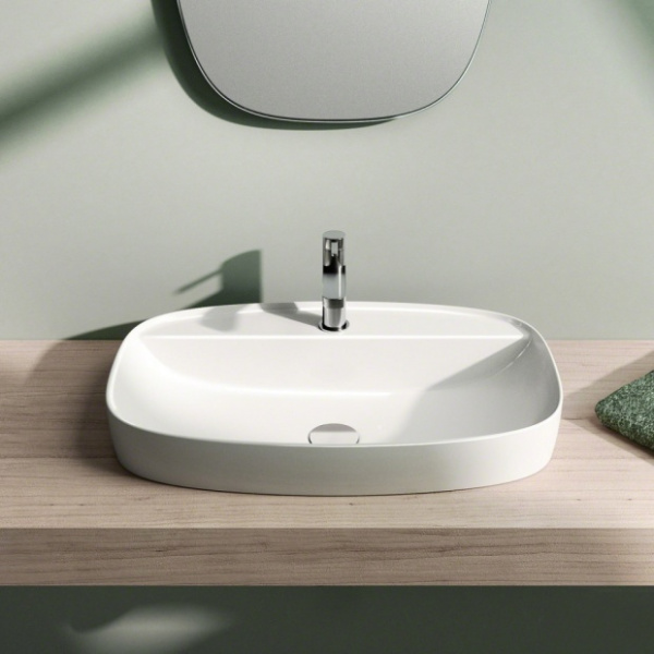 раковина catalano green lux 165grlxn0 накладная / встраиваемая 65x42 см, белая