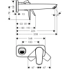 смеситель hansgrohe talis e 71734670 для раковины, настеный, излив: 22.5 см, внешняя часть, без донного клапана, черный матовый
