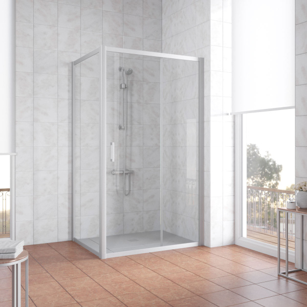 душевой уголок vegas glass zp+zpv 110*70 07 01 профиль матовый хром, стекло прозрачное