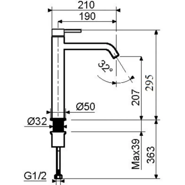 смеситель для раковины plumberia selection ixo xo0052cr без донного клапана, хром