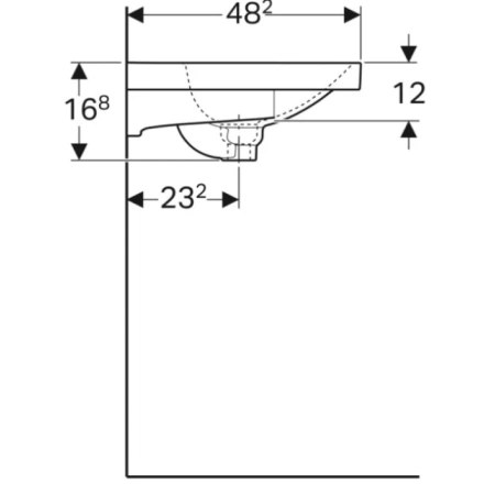 раковина полувстраиваемая geberit (keramag) acanto 75 500.622.01.2, белая
